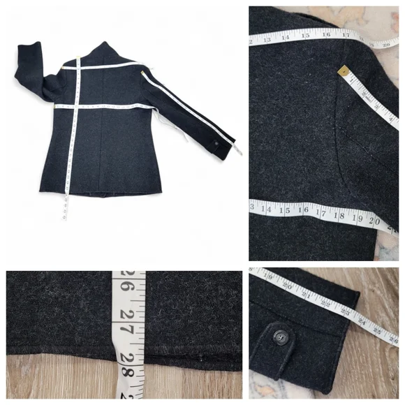 Geiger Austria Grey Boiled Wool Jacket Mock Neck Button Coat Women’s EU 40 US M - Picture 16 of 17
